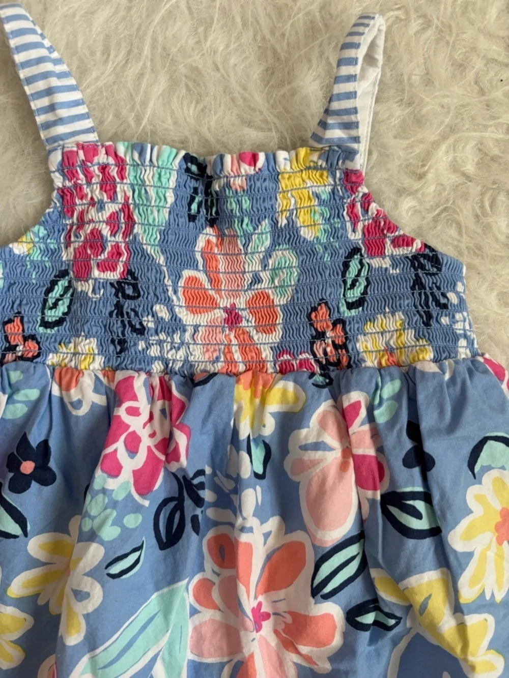 Gymboree Toddler Girl Blue & Multicolored Floral Smocked Sundress